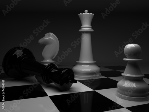 Obraz na płótnie Chess. checkmate white defeats black king. w salonie