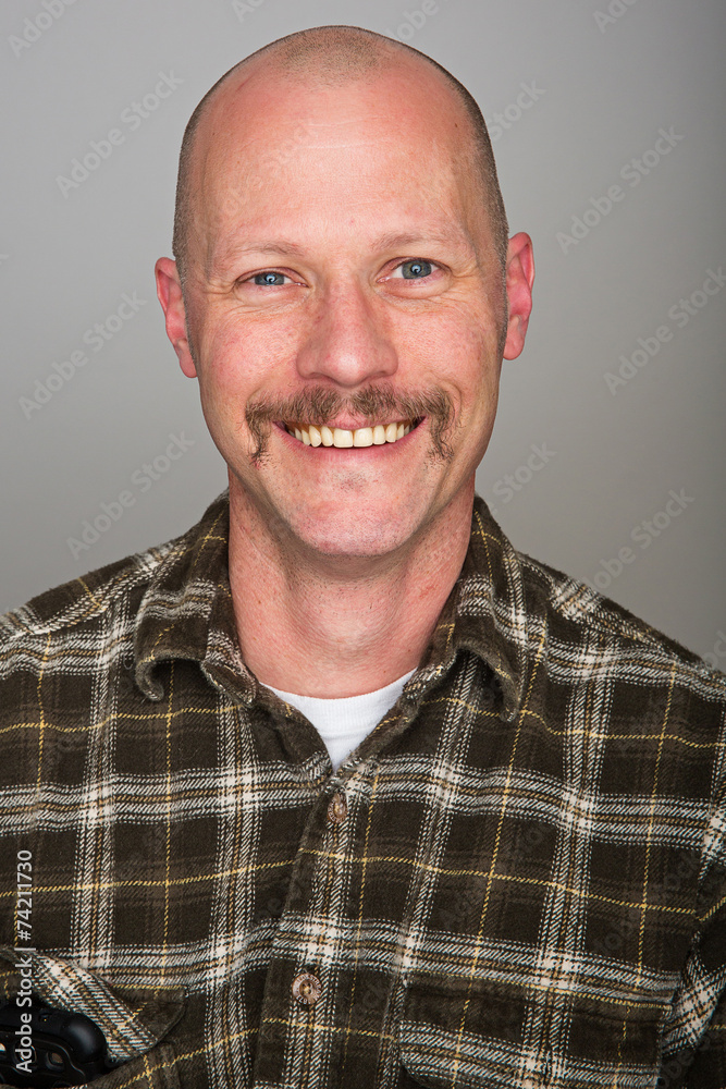 Obraz premium Happy bald man