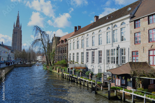 jan van eyck square in belgian bruges. photo