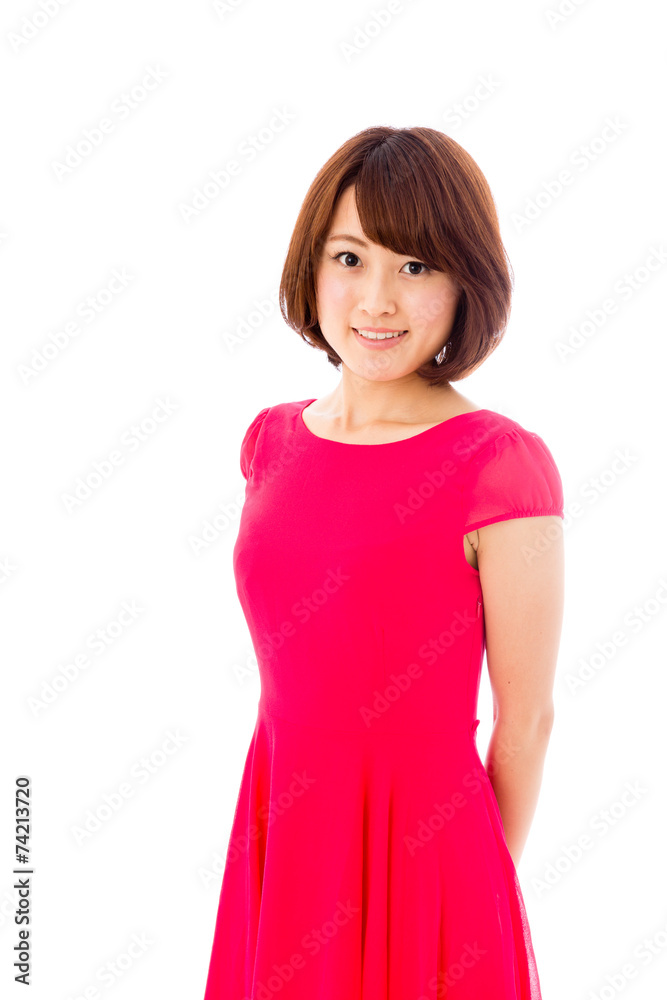 attractive asian woman on white background attractive asian woman on white background