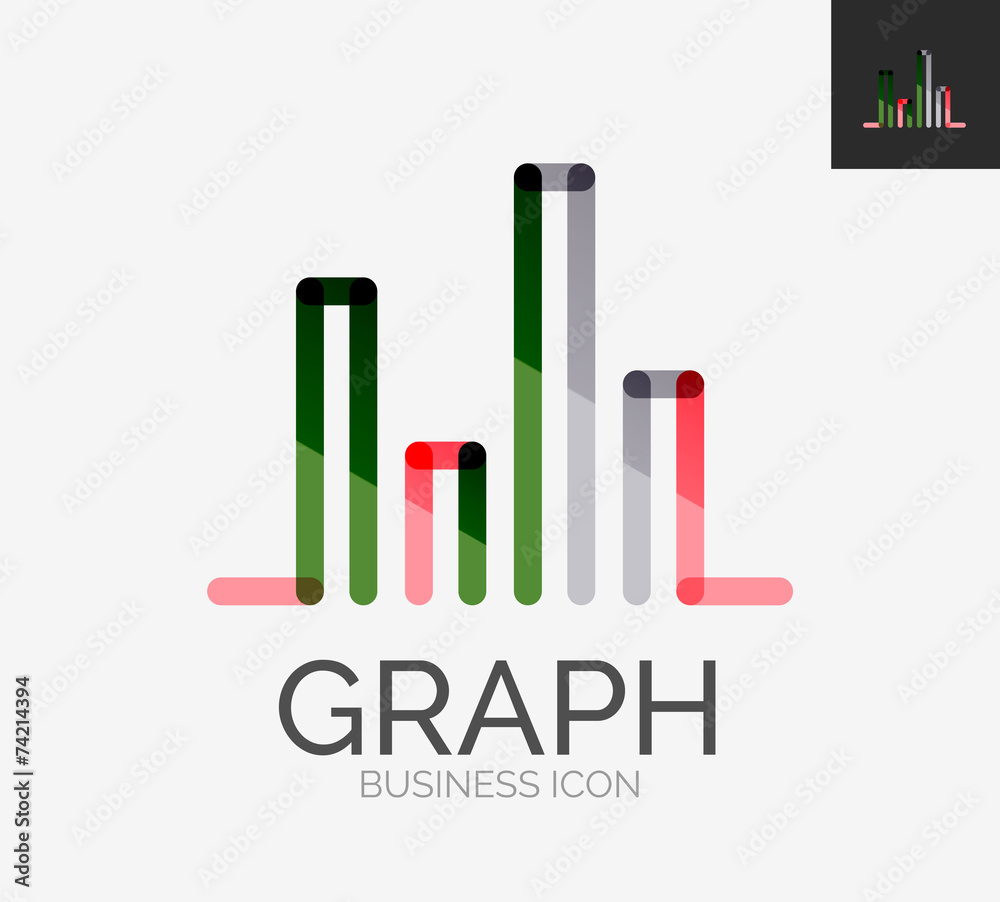 Minimal line design logo, chart, graph icon Minimal line design logo, chart, graph icon
