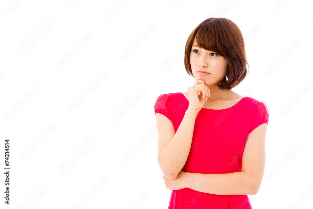 attractive asian woman on white background attractive asian woman on white background