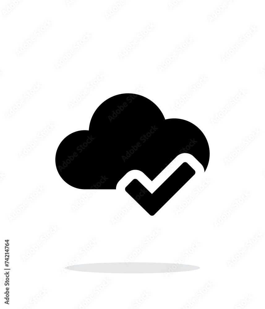 Check cloud simple icon on white background. Check cloud simple icon on white background.