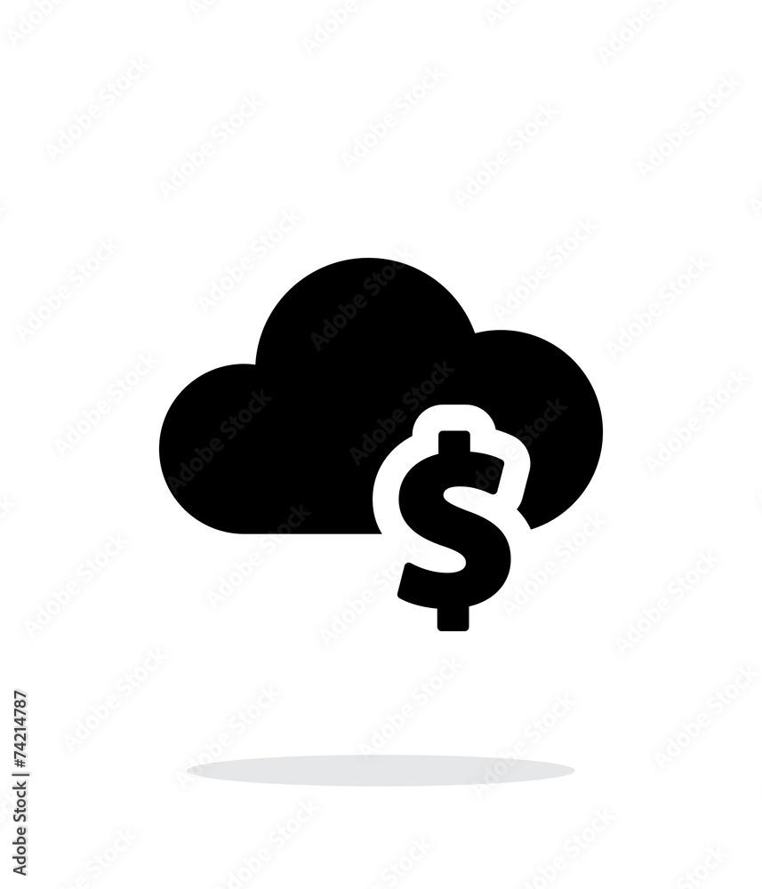 Cloud computing with dollar simple icon on white background. Cloud computing with dollar simple icon on white background.