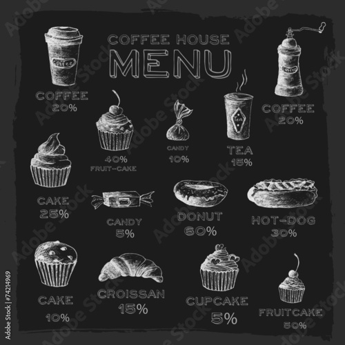 Sketch set drawn stylized hand painted background concept. cofee