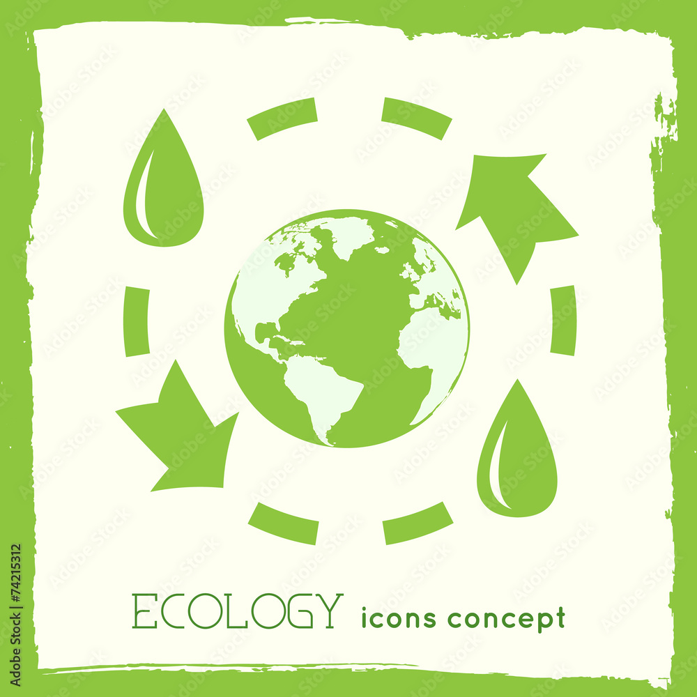 Flat design of ecology, environment, green clean energy and poll