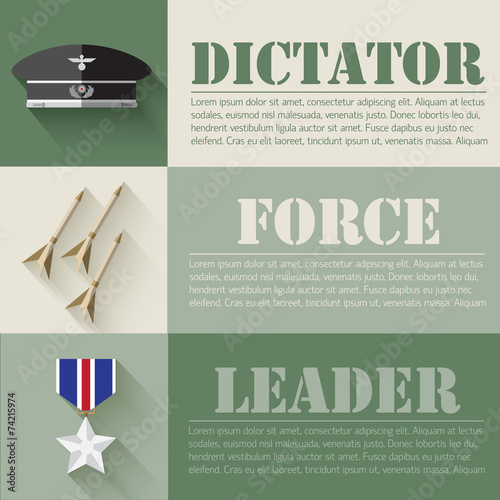 flat military soldier equipment set design concept. Vector illus