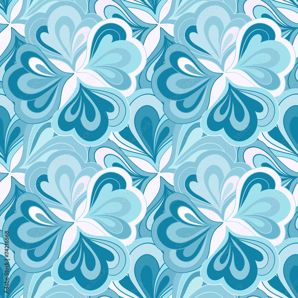 Vector doodle hand drawn seamless floral pattern
