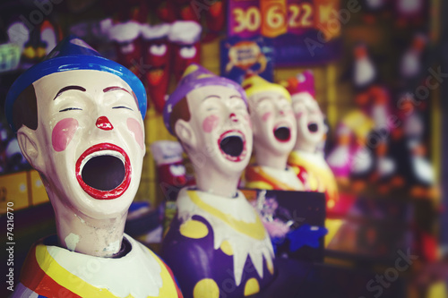 Laughing clowns at the fair...