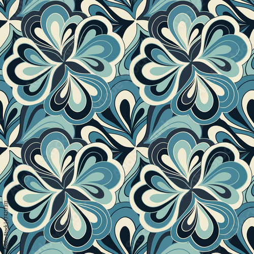 Vector doodle hand drawn seamless floral pattern