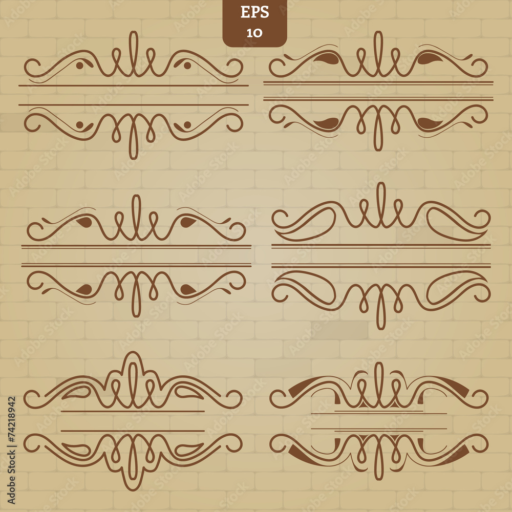 Fototapeta premium set of vintage borders for design