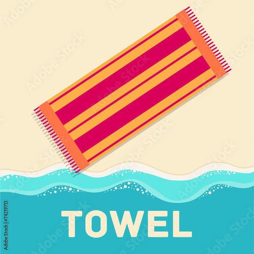 retro flat towel concept. vector illustration design