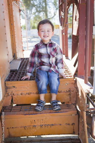 Cute Young Mixed Race Boy H...