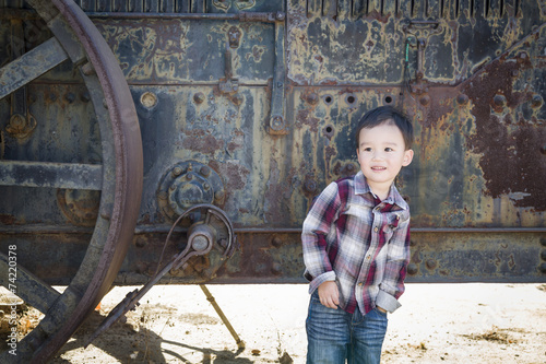 Cute Young Mixed Race Boy H...