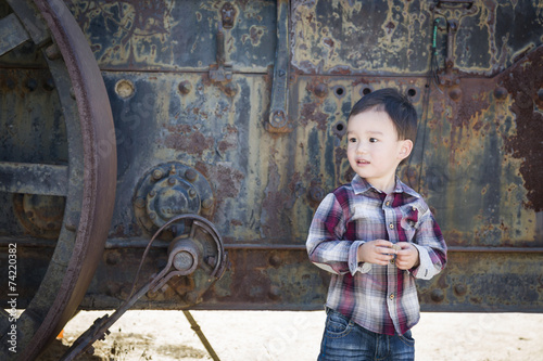 Cute Young Mixed Race Boy H...