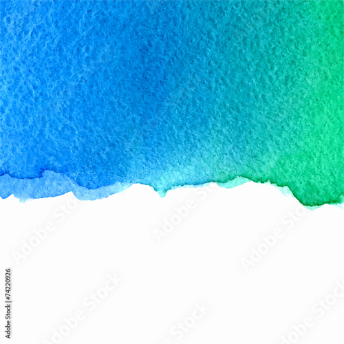 vector watercolor green and blue background with copy space