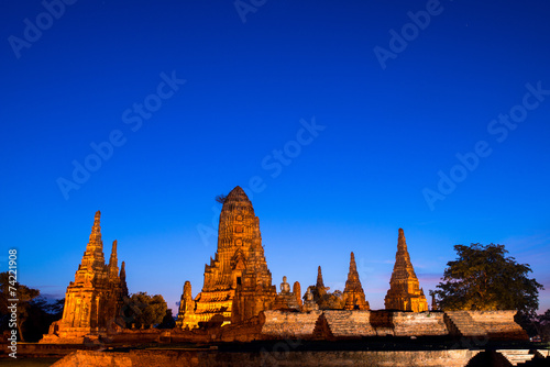 Wat Chaiwatthanaram twilight moment in the Ayutthaya
