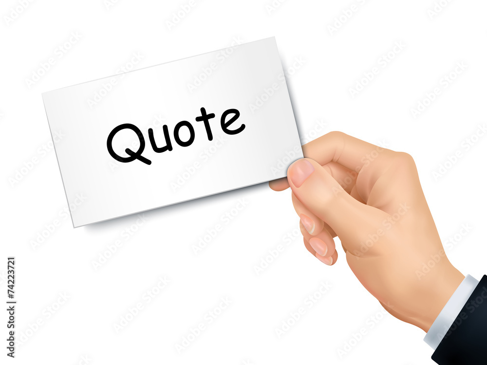 quote card in hand quote card in hand