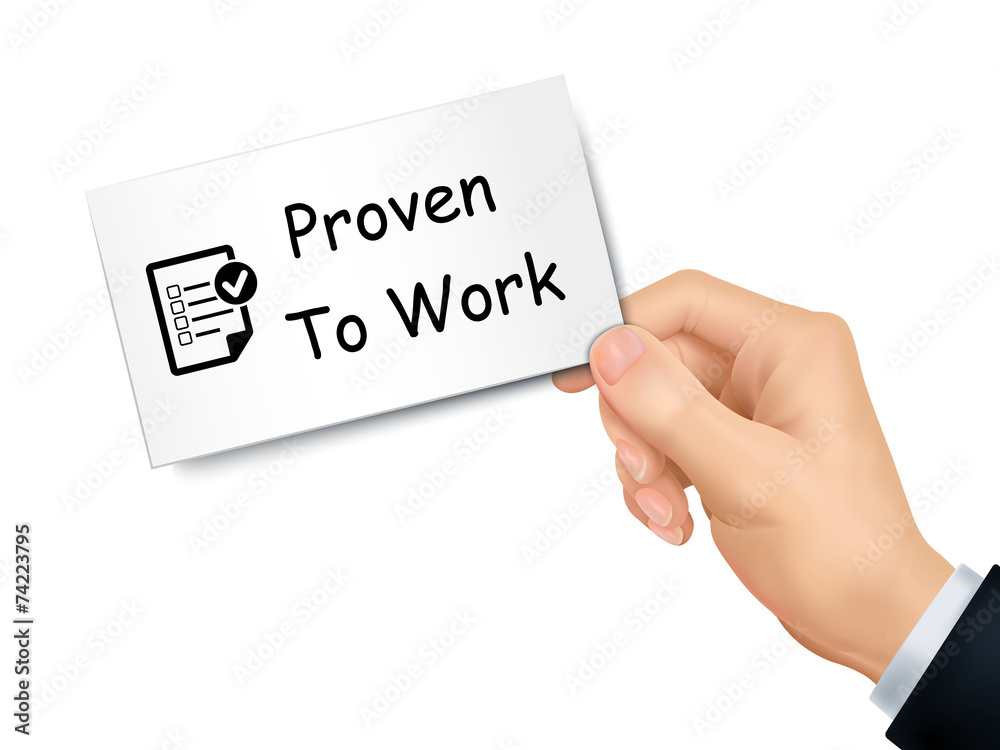 proven to work card in hand