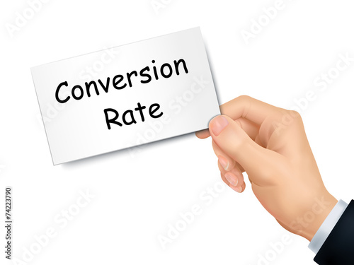 conversion rate card in hand