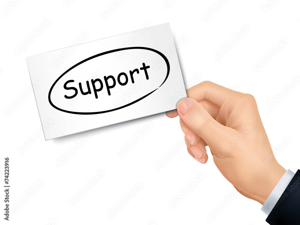 support card in hand support card in hand