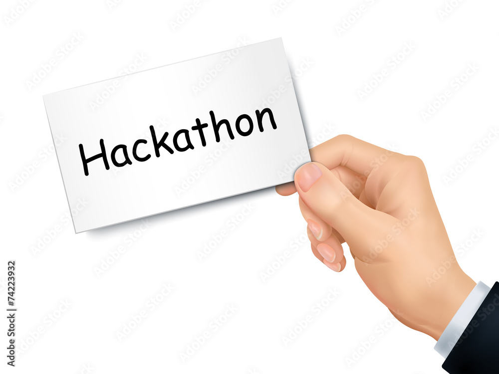 hackathon card in hand hackathon card in hand