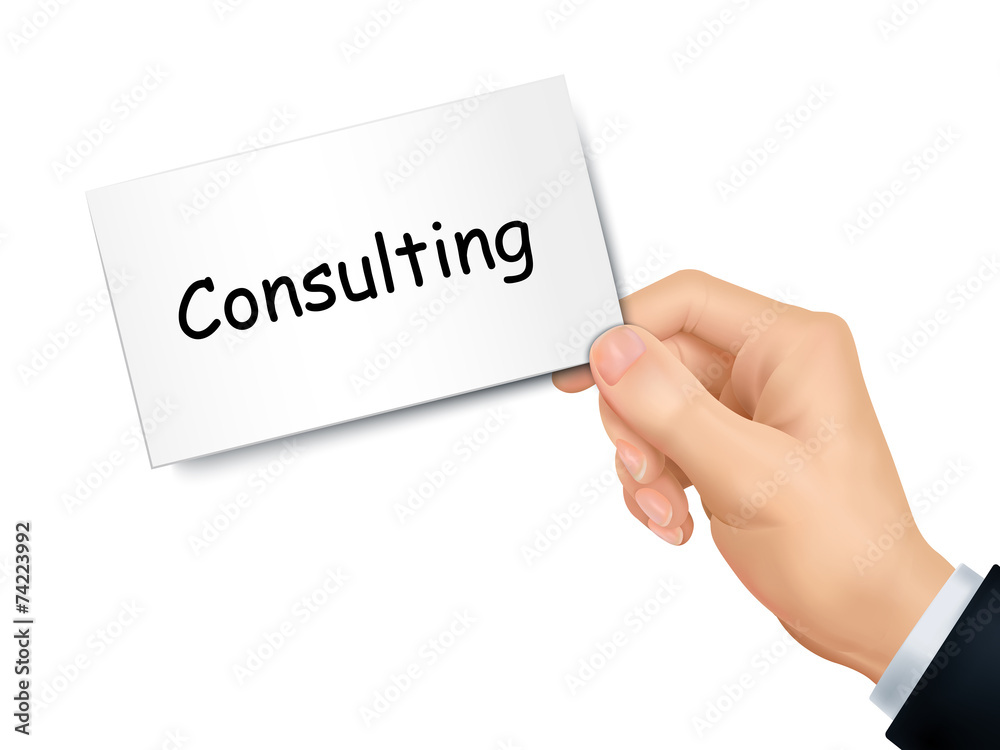 consulting card in hand consulting card in hand