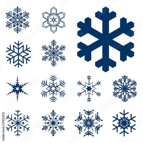 collection of different blue snowflakes