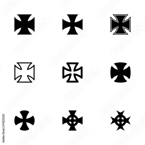 Vector black choppers crosses icon set