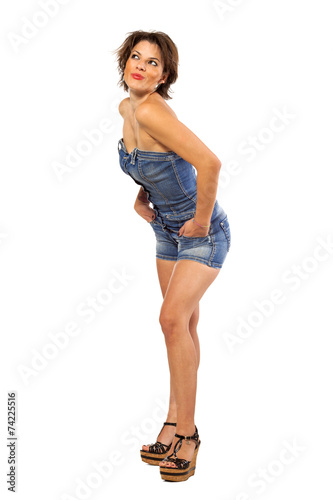 Woman on white background