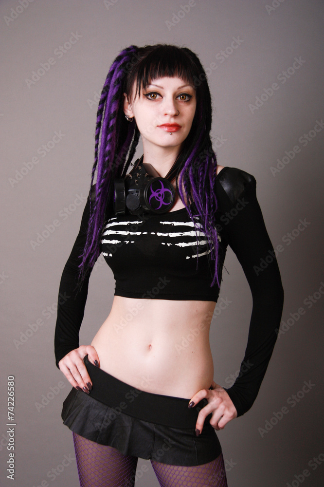 Naklejka premium Portrait of pretty Cyber Girl
