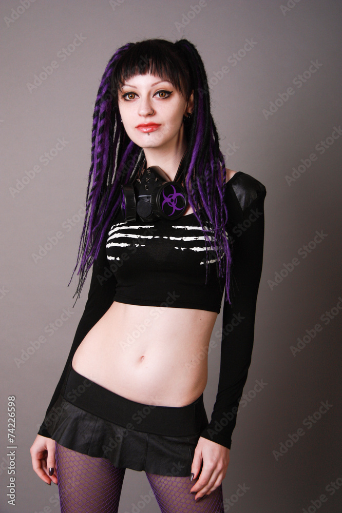 Naklejka premium Portrait of pretty Cyber Girl