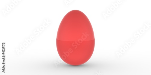 red 3d easter egg white background