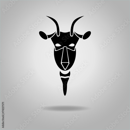 Wallpaper Mural Black Goat Head Vector Design dark outline. New Year 2015 Torontodigital.ca