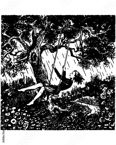 Woman On Tree Swing