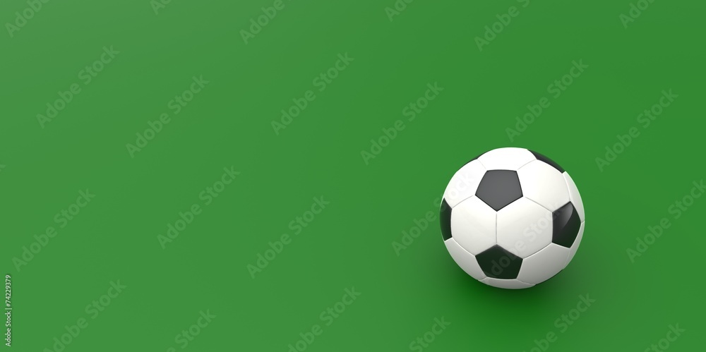 Black and white soccer ball on green background football Black and white soccer ball on green background football