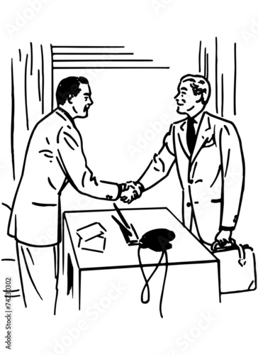 Two Men Greeting Each Other