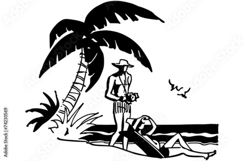 Tourists On Tropical Beach