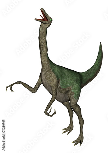 Gallimimus dinosaur roaring - 3D render © Elenarts