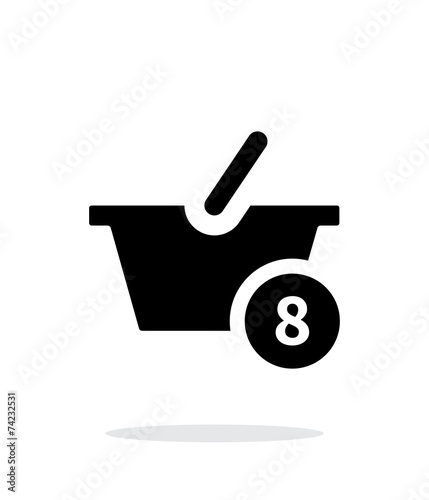 Basket with number simple icon on white background.