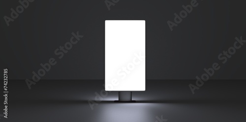 Vertical screen on dark background interiour night