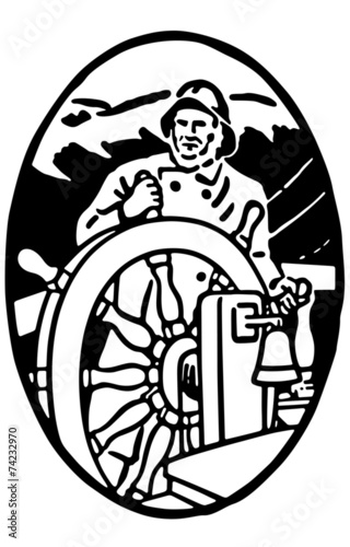 Sailor At The Helm Vignette
