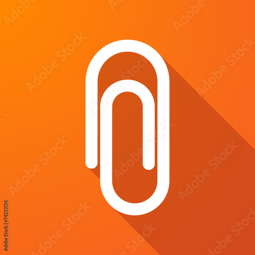 Long shadow icon with a clip