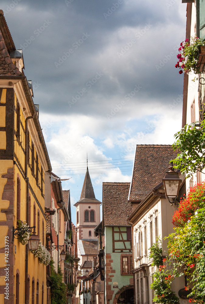  Maisons à colombages à Riquewihr, Alsace, Haut Rhin