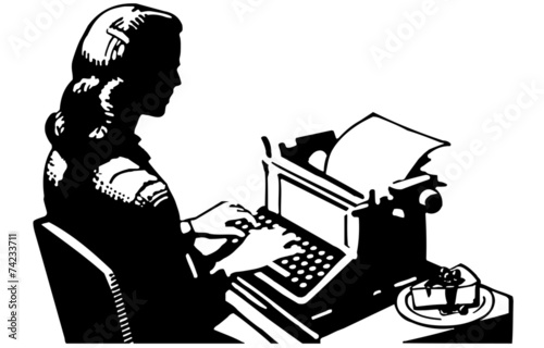 Retro Lady Typist
