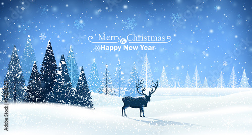 Christmas card with reindeer