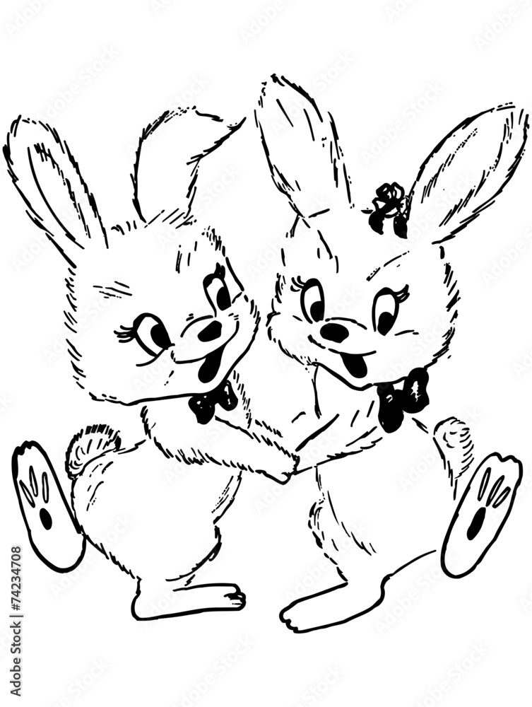 Fototapeta premium Pair Of Easter Bunnies