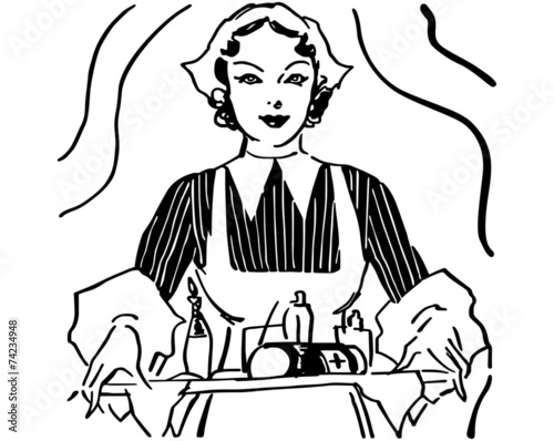 Nurse With Tray Of Medicine