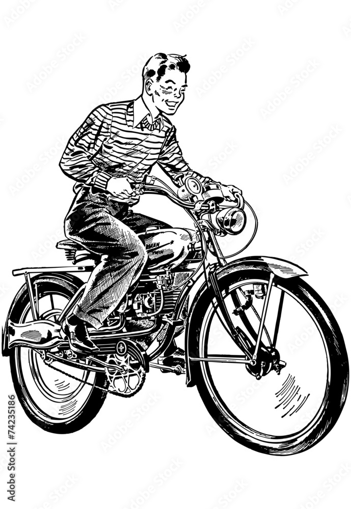 Naklejka premium Motorized Bicycle
