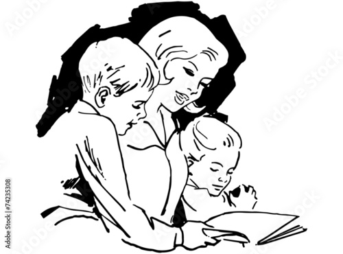 Mom Reading With Children